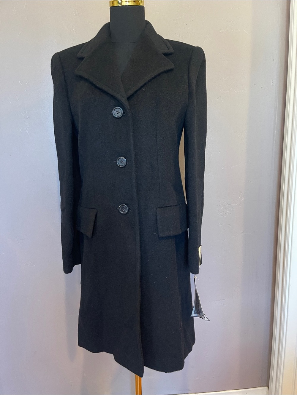 NWT Vintage Marvin Richards 100% Camel Hair Long Overcoat Jacket Size 2